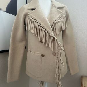 NVLT Beige Fringe Women's Blazer